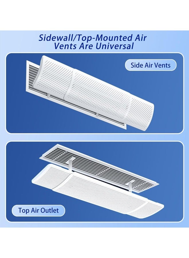 توبيتش عاكس تكييف هواء قابل للتعديل، 58-95 سم عاكس تكييف هواء قابل للتعديل، غطاء مكيف هواء مركزي قابل للتعديل قابل للسحب لسجل وشبكة المكيف المركزي - Image 3