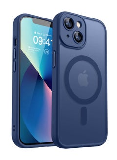 ESCASE Magnetic Cover for iPhone 13 (6.1 Inches) MagSafe Compatible [Full Camera Protection], Translucent Matte Slim Protective Shockproof Case, Blue  - Image 1