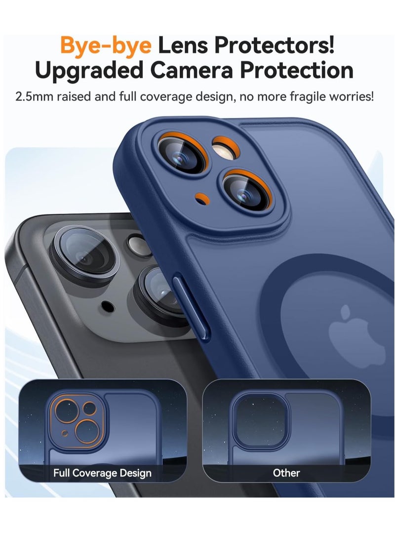 ثسؤشسث غطاء مغناطيسي لهاتف آيفون 13 (6.1 بوصة) متوافق مع MagSafe [حماية كاملة للكاميرا]، غطاء حماية غير لامع شفاف غير لامع مقاوم للصدمات، أزرق - Image 3