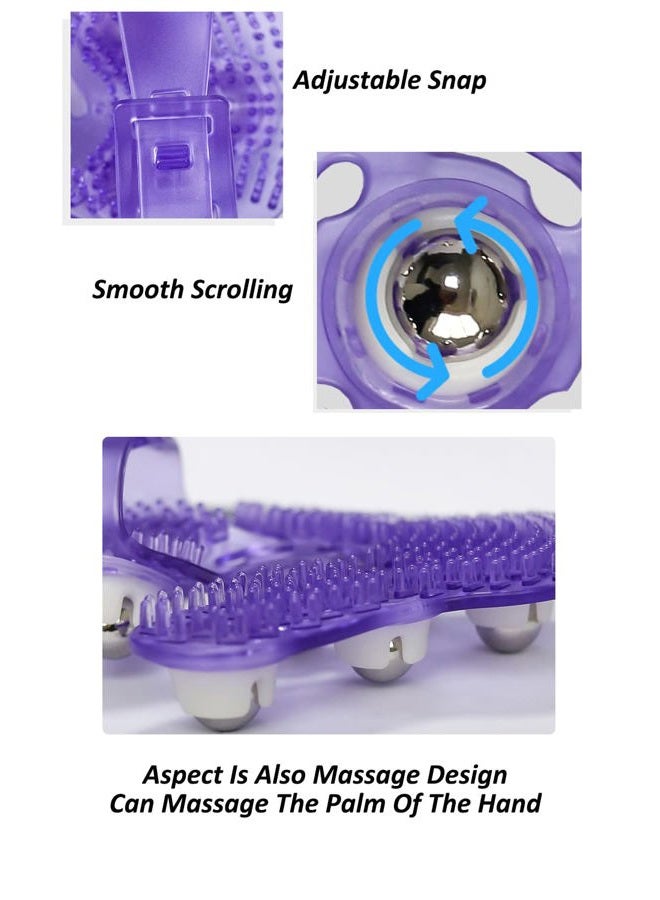 Topwon Palm Shaped Massage Glove 360-degree-roller Metal Roller Ball Beauty Body Care,Cellulite Reduction (Purple) - Image 5