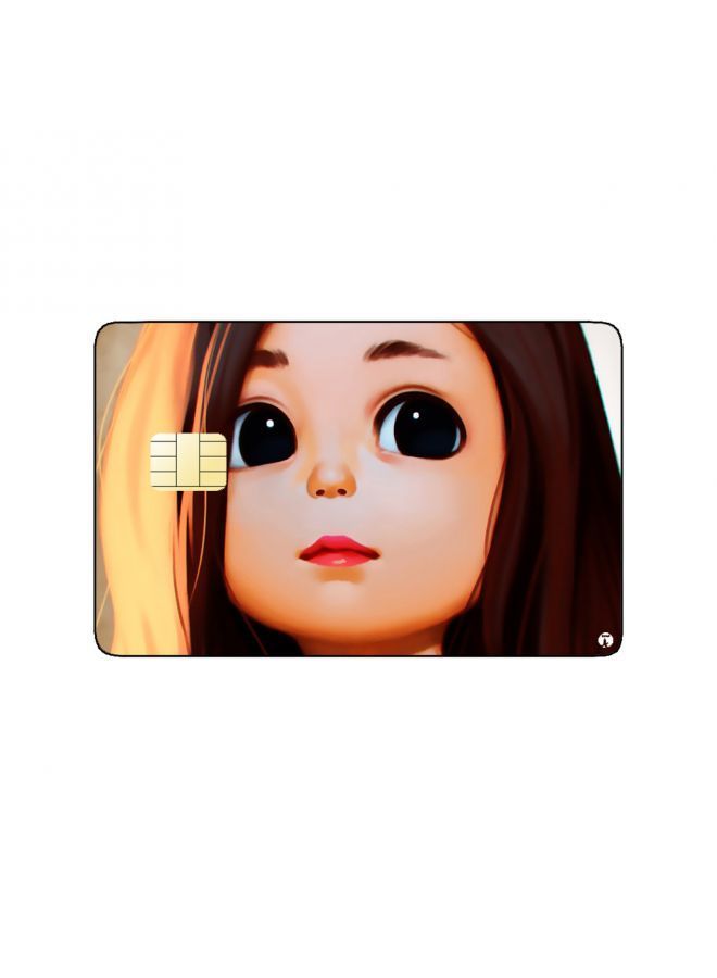 RKN PRINTED BANK CARD STICKER Cute Girl Drawing - Image 2