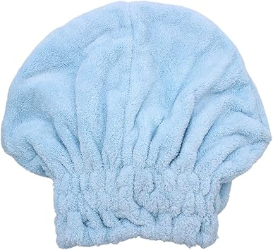 Dianoo Dianoo 2pc Hair Drying Cap Microfiber Ultra Absorbent Bath Hat Quickly Drying Hair Turban Wrap Towels Soft Shower Cap For Long Thick Hair Women Girls Pink and Blue - Image 3