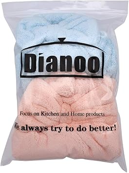 Dianoo Dianoo 2pc Hair Drying Cap Microfiber Ultra Absorbent Bath Hat Quickly Drying Hair Turban Wrap Towels Soft Shower Cap For Long Thick Hair Women Girls Pink and Blue - Image 5