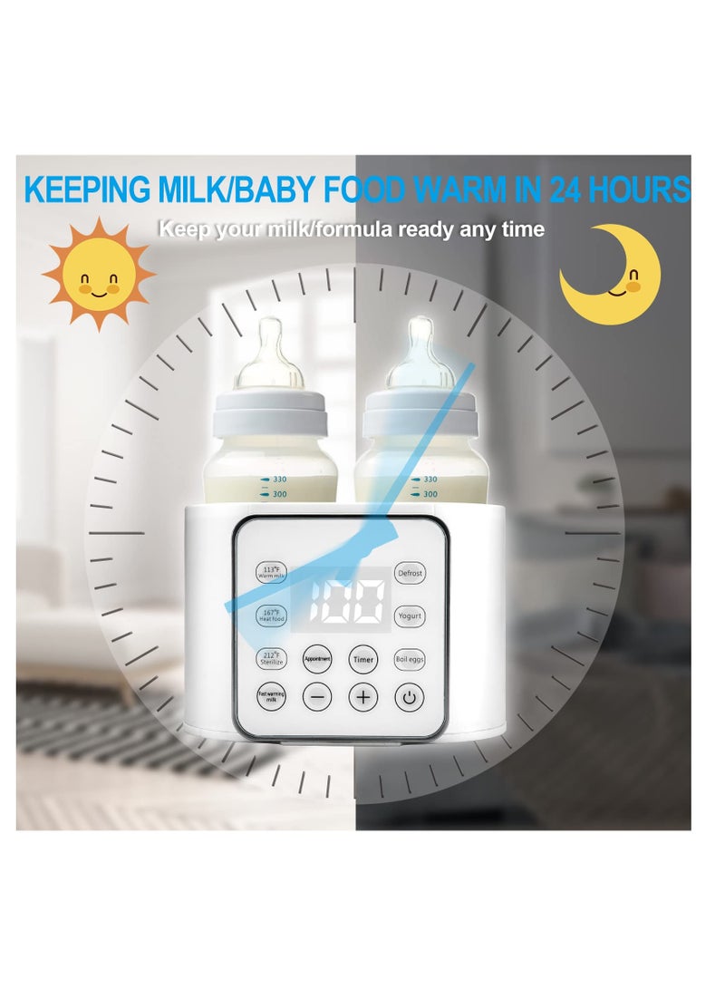 جي جوت 9-in-1 Baby Bottle Warmer and Breast Milk Heater with Timer, LCD Display, Fast Defrost and 24H Constant Mode for Twins - Image 2