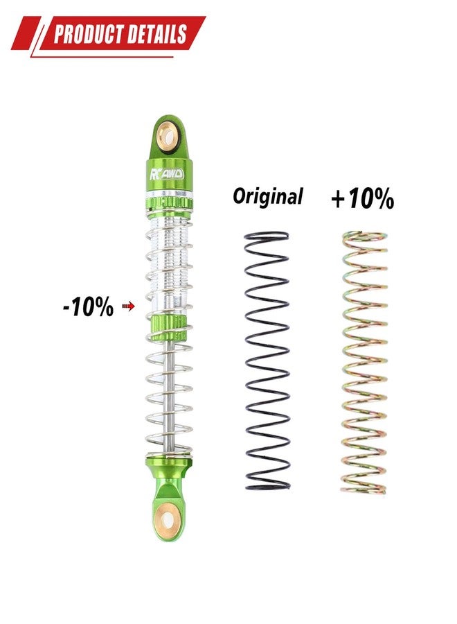 RCAWD TRX4M Lengthen 59mm & 3 Types of Hardness Springs Shock Absorbers Upgrades,for TRAXXAS Defender & for Bronco Front Rear RC Shocks Damper 1/18 Parts #9764#97054-1#97074-1 Green - Image 2