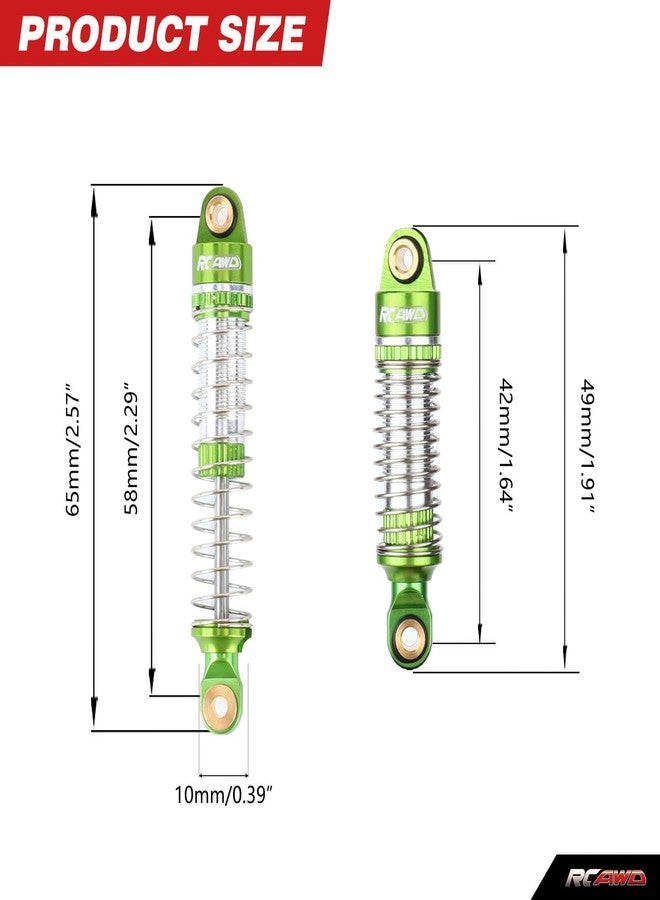 RCAWD TRX4M Lengthen 59mm & 3 Types of Hardness Springs Shock Absorbers Upgrades,for TRAXXAS Defender & for Bronco Front Rear RC Shocks Damper 1/18 Parts #9764#97054-1#97074-1 Green - Image 4