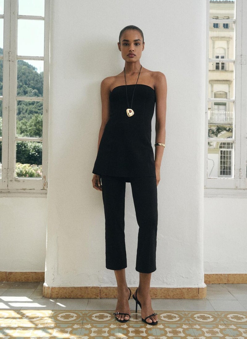 MANGO Strapless knitted top - Image 3