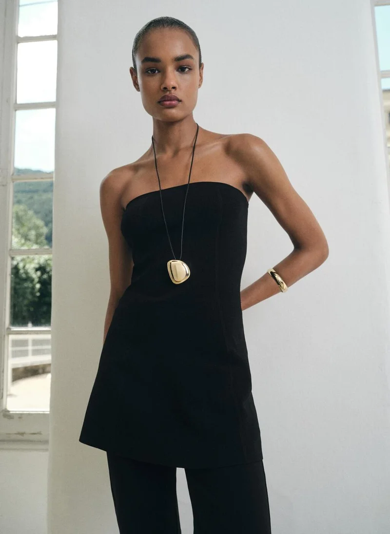 MANGO Strapless knitted top