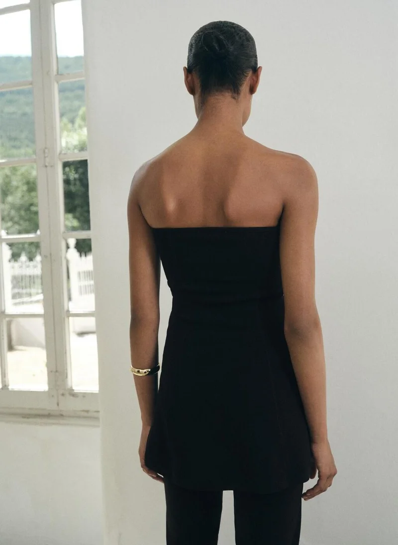 MANGO Strapless knitted top