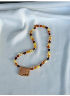 Kehribar Point 5-20 Years Old Cevşenli Amber Necklace (Cream Color)  - Image 4