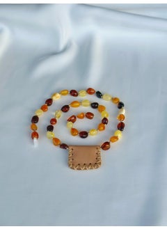 Kehribar Point 5-20 Years Old Cevşenli Amber Necklace (Cream Color)  - Image 3