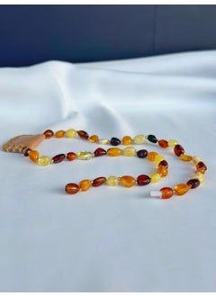 Kehribar Point 5-20 Years Old Cevşenli Amber Necklace (Cream Color)  - Image 2