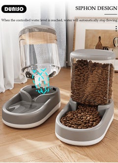 DUNISO Automatic Pet Feeder, Gravity Cat Dog Food Feeder and Water Dispenser Set of 2, Anti-slip Automatic Feeder Waterer Food Dispenser for Large & Small Dog Cat Puppy Kitten Feeder  - Image 2