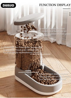 DUNISO Automatic Pet Feeder, Gravity Cat Dog Food Feeder and Water Dispenser Set of 2, Anti-slip Automatic Feeder Waterer Food Dispenser for Large & Small Dog Cat Puppy Kitten Feeder  - Image 5