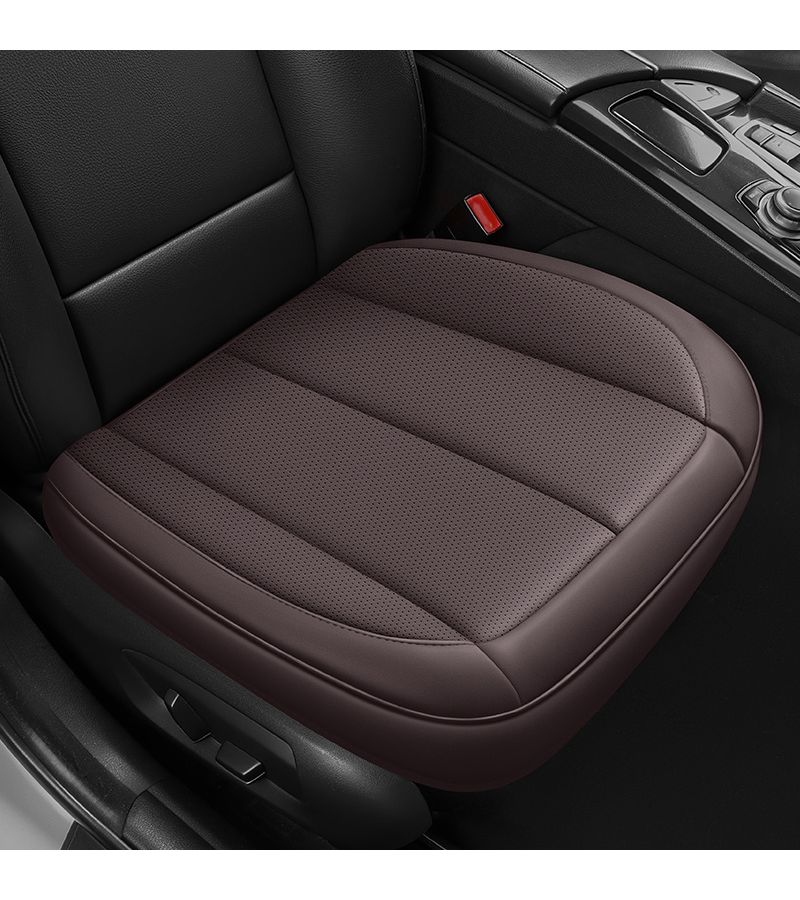 Burgundy Single Car Seat Cushion With Perforated Faux Leather Ergonomic Design Side Surround For Driver And Passenger Comfort - Image 5