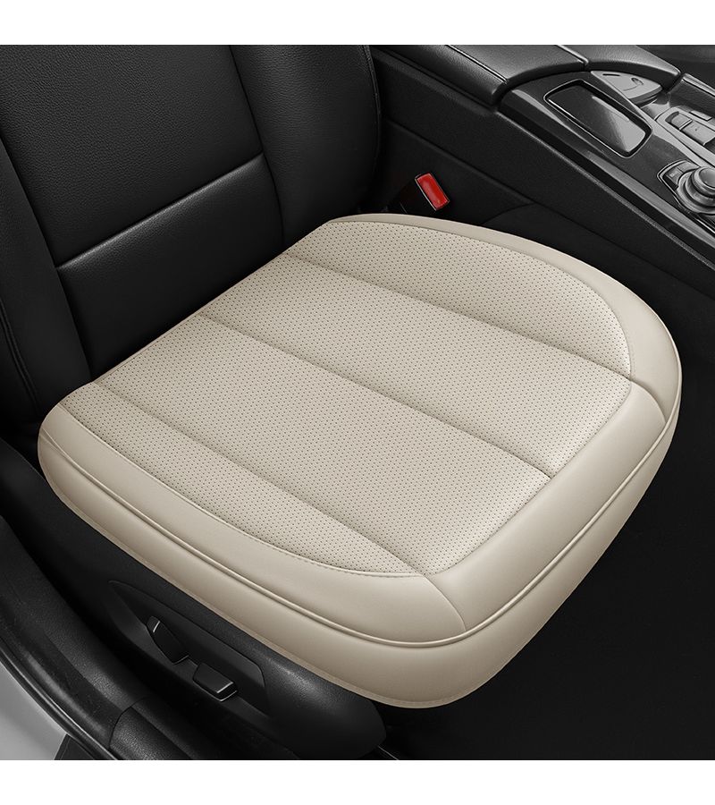 Burgundy Single Car Seat Cushion With Perforated Faux Leather Ergonomic Design Side Surround For Driver And Passenger Comfort - Image 3