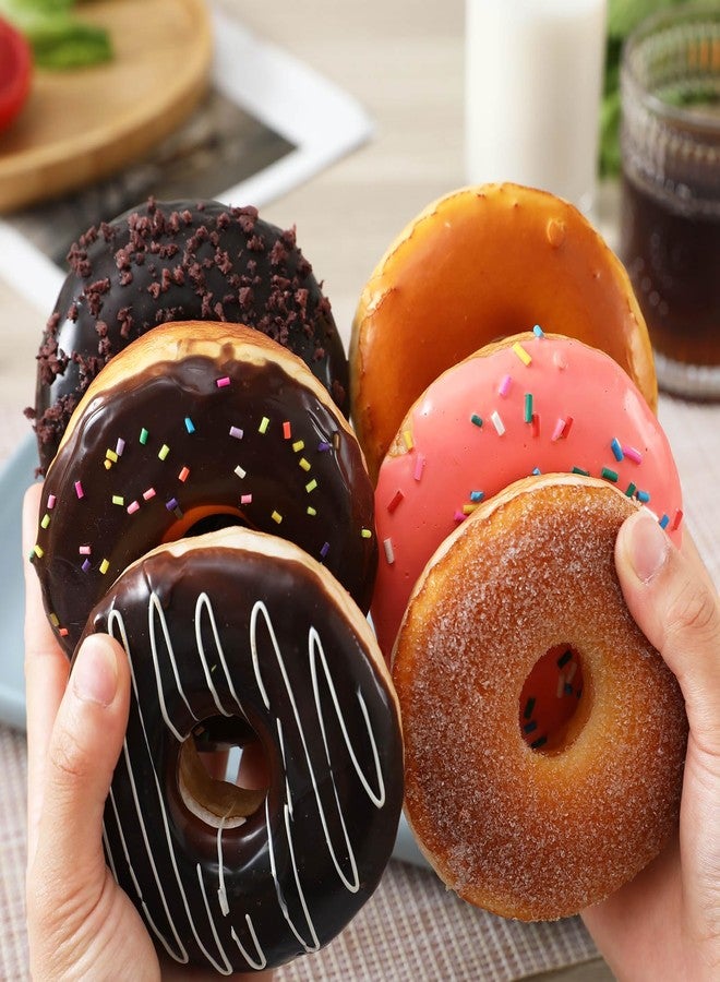 Joeabor Fake Donut 6 Pack Artificial Doughnut for Decoration Realistic Fake Food for Display Faux Dessert Party Decorations Photography Props - Image 5