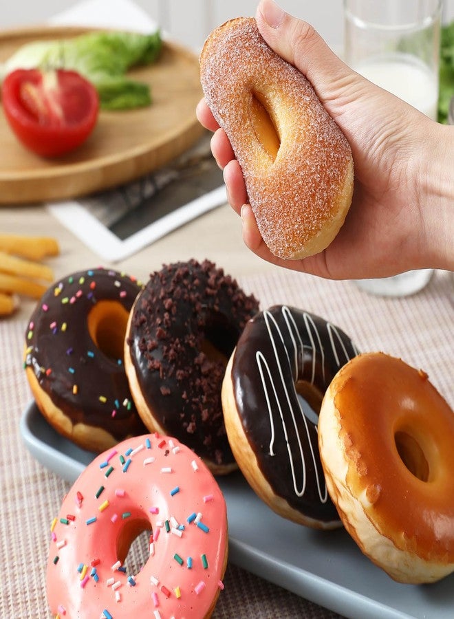 Joeabor Fake Donut 6 Pack Artificial Doughnut for Decoration Realistic Fake Food for Display Faux Dessert Party Decorations Photography Props - Image 4