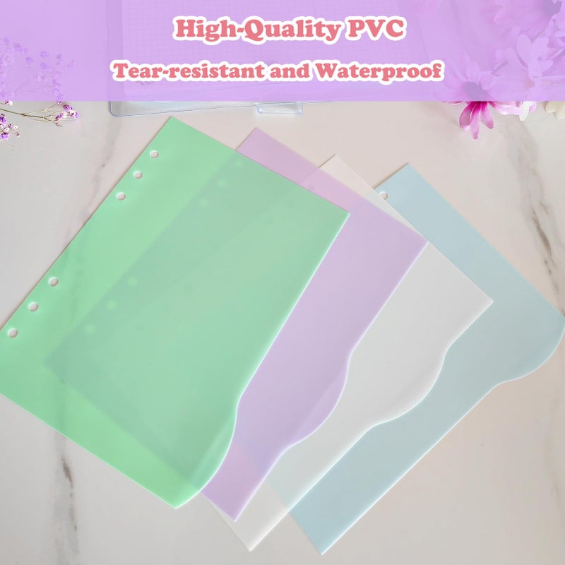 DY.2ten 4 Sets A5 Translucent Binder Dividers Index Page Tab Cards for 6-Holes Ring Binders Notebooks Travel Diary Journal Planner (A5) - Image 5