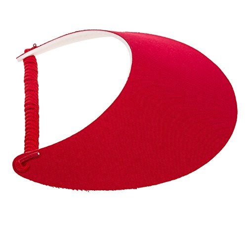 Mega Cap MG Women's Cotton Solid String Sun Visor Hat Red - Image 2