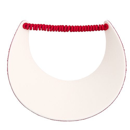 Mega Cap MG Women's Cotton Solid String Sun Visor Hat Red - Image 4