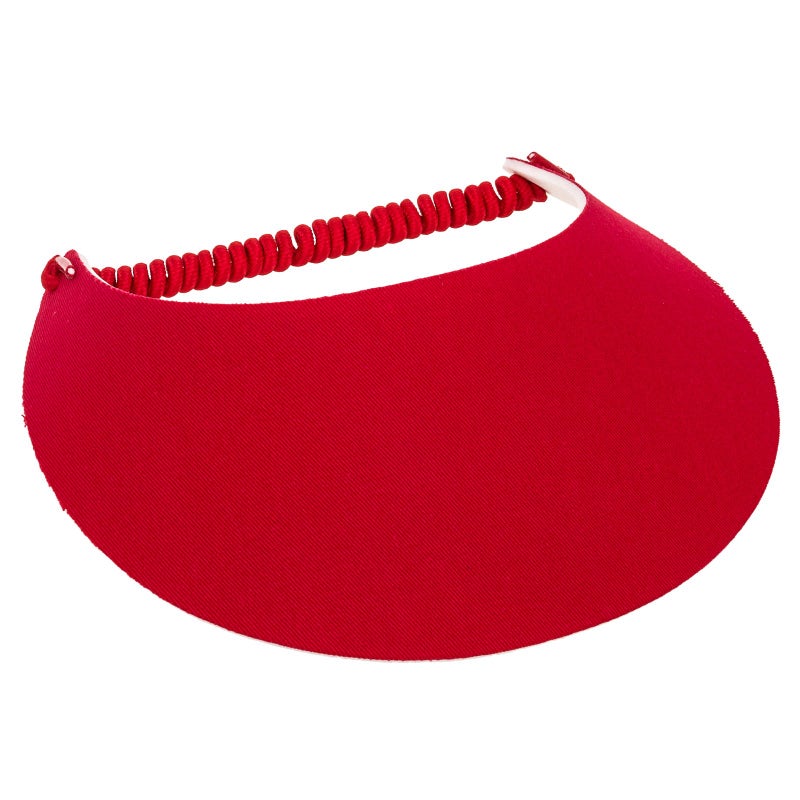 Mega Cap MG Women's Cotton Solid String Sun Visor Hat Red - Image 5