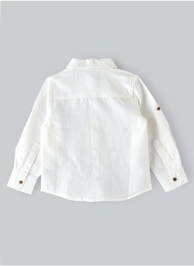 JAM - Timeless Style: Boys' Classic White Cotton Shirt Comfort & Versatility - Image 1