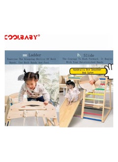 Cool Baby 6 in 1 Solid Wood Kids Climbing Frame Kids Indoor Sports Playground Rock Climbing Swing Set Double Sided Skateboard  - Image 5