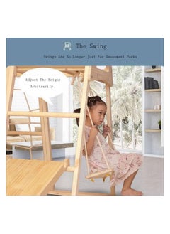 Cool Baby 6 in 1 Solid Wood Kids Climbing Frame Kids Indoor Sports Playground Rock Climbing Swing Set Double Sided Skateboard  - Image 4
