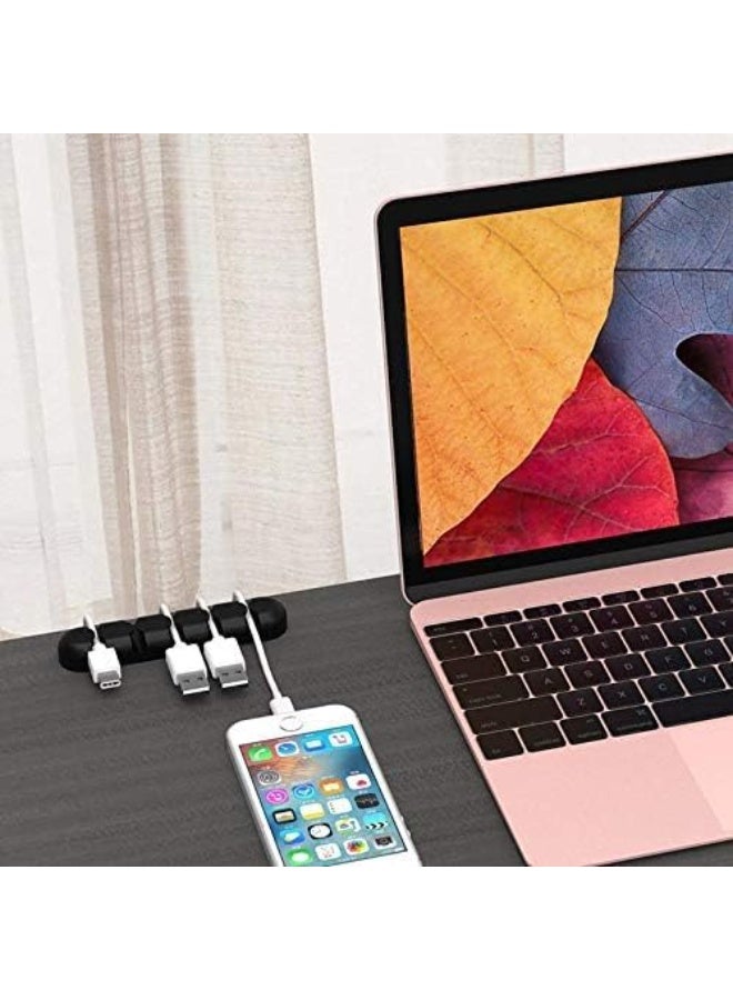 1 Piece Adhesive Silicone Cable Organizer – Self-Adhesive Cable Management Winder for Earphones, Charging Cords, USB Wires, and Mouse Cable Holder Clip for Desk and Home Use - Image 3