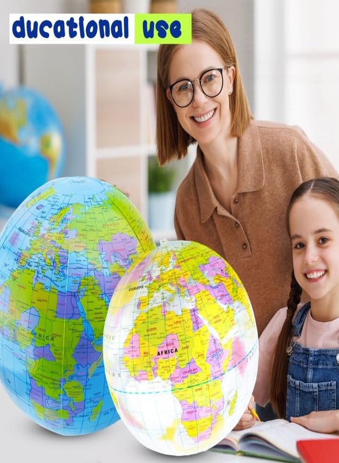 Feradny 12 Pack 12 inches Inflatable Globe Blow up World Globe PVC Earth Beach Balls Pool Toys for Kids Swimming Pool Game Beach Playing or Teaching Toys - Image 3