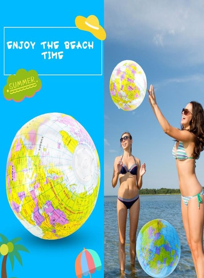 Feradny 12 Pack 12 inches Inflatable Globe Blow up World Globe PVC Earth Beach Balls Pool Toys for Kids Swimming Pool Game Beach Playing or Teaching Toys - Image 4
