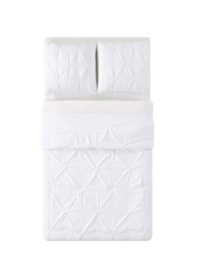 My World Pleated Solid Duvet Sets White Polyester 2-Piece Twin XL Duvet Set, Solid Color Themed, for Kids, OEKO-TEX Certified - Image 3