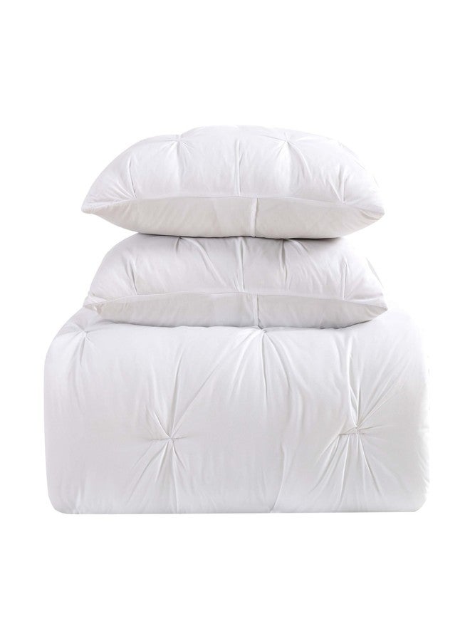 My World Pleated Solid Duvet Sets White Polyester 2-Piece Twin XL Duvet Set, Solid Color Themed, for Kids, OEKO-TEX Certified - Image 2