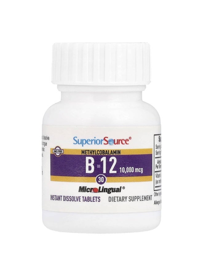 Superior Source, Methylcobalamin B-12, 10,000 mcg, 30 MicroLingual® Instant Dissolve Tablets - Image 3