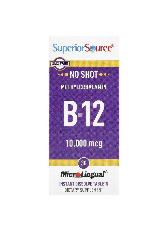 Superior Source, Methylcobalamin B-12, 10,000 mcg, 30 MicroLingual® Instant Dissolve Tablets - Image 1