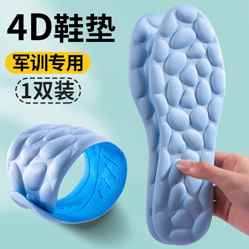 4D Shock-Absorbent Breathable Insoles Blue 