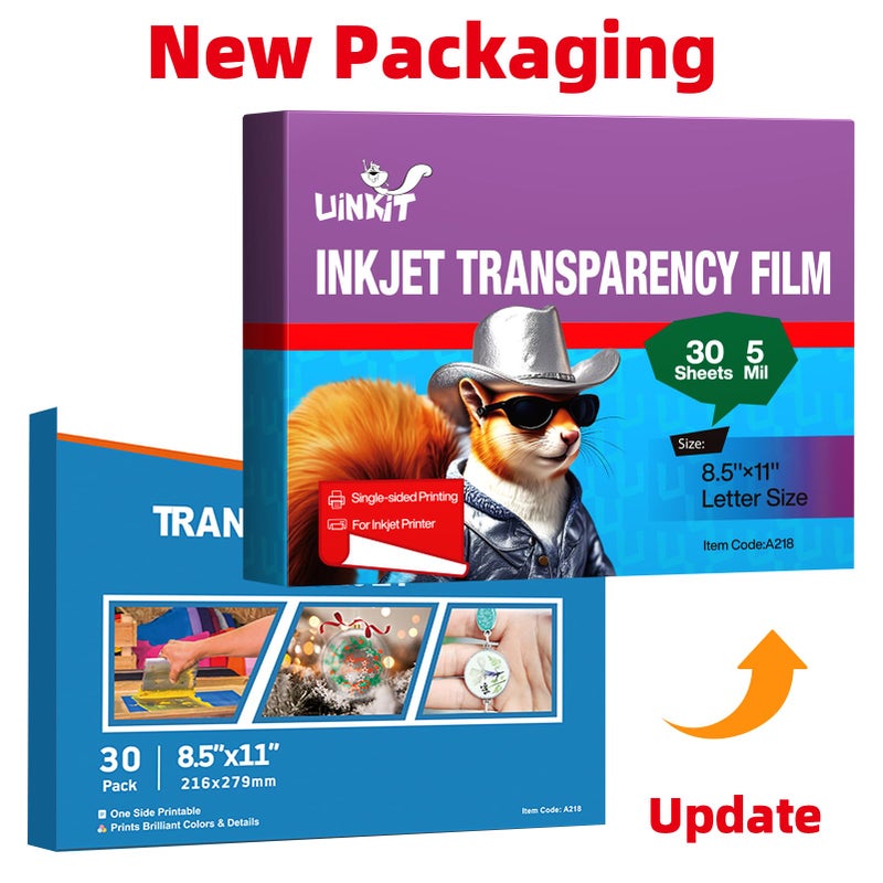 Uinkit 30 Sheets Pintable Transparency Film Acetate Clear Sheets for Crafts 8.5x11 OHP Overhead Projector Film For Inkjet Printer Quick-Dry - Image 2
