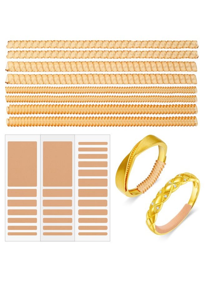 Amaxiu 46 Pcs Invisible Ring Sizer Adjuster for Loose Rings, 4 Styles Jewelry Tightener Spacer Ring Guards Resizer Tightener for Women Men(Gold) - Image 1