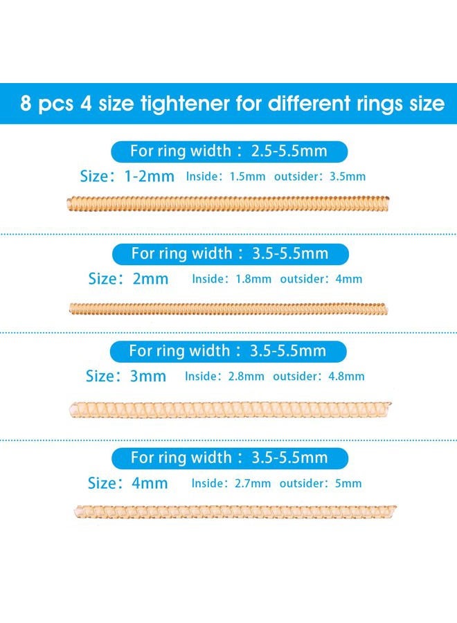 Amaxiu 46 Pcs Invisible Ring Sizer Adjuster for Loose Rings, 4 Styles Jewelry Tightener Spacer Ring Guards Resizer Tightener for Women Men(Gold) - Image 5
