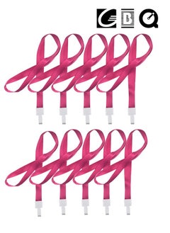 GBQ 10PCS ID Card Holder Lanyard Thickened Lanyard Plastic Card Lanyard Badge Lanyard Exhibition Label Lanyard Rose Red  - Image 1