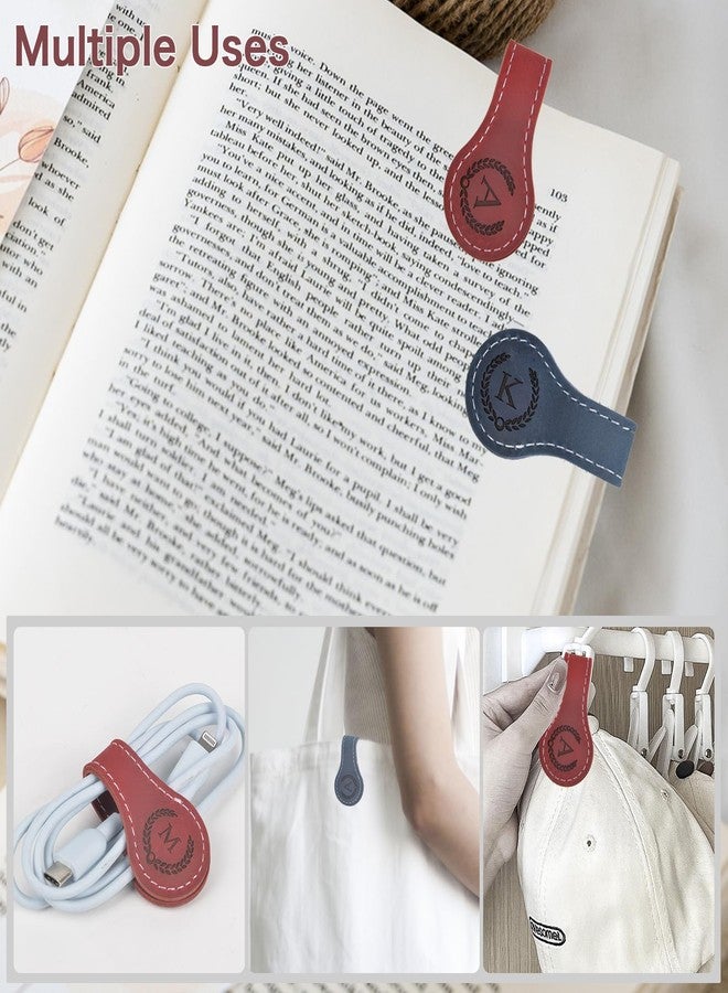 Nerien Personalized Magnetic Leather Bookmark, Engraved Letter Weighted Vintage Genuine Book Markers for Reading Women, Writers Poets Initial Gift for Book Lovers Reader Men Kids Boys Girls (M, Red) - Image 5