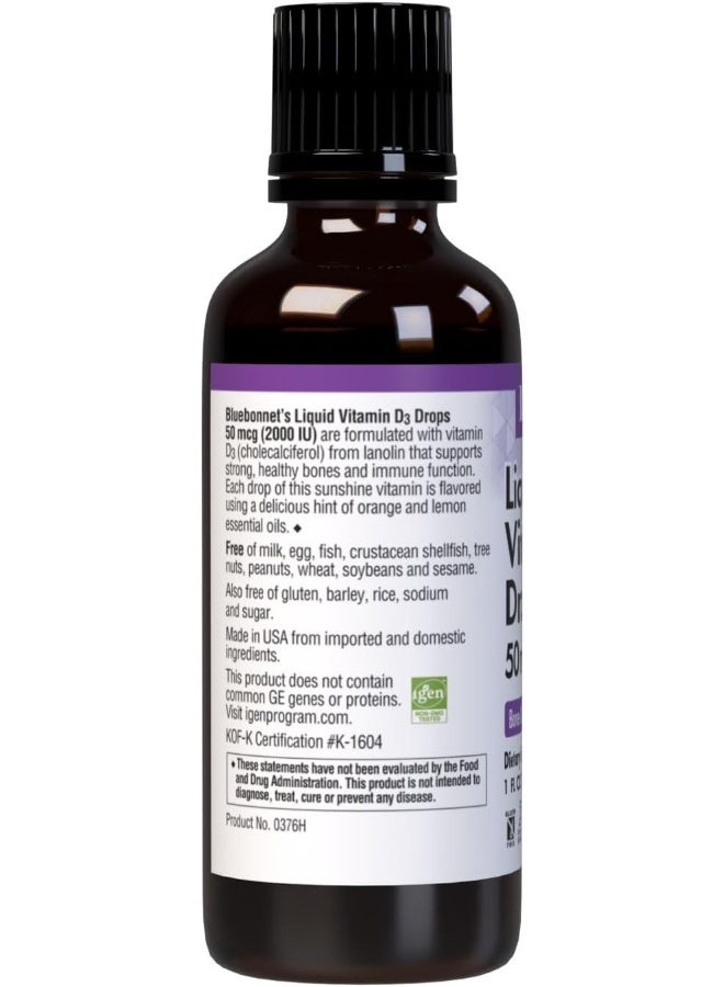 Bluebonnet Liquid Vitamin D3 Drops 50 mcg Citrus Flavor for Adults - Image 3