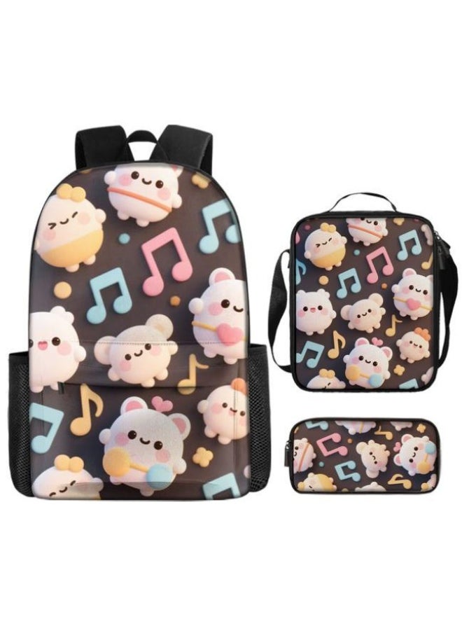 Generic - Cute cartoon print, three-piece practical bag combination (available for students, children, friends on outings, mountain climbing, etc.) - 437 - Image 1