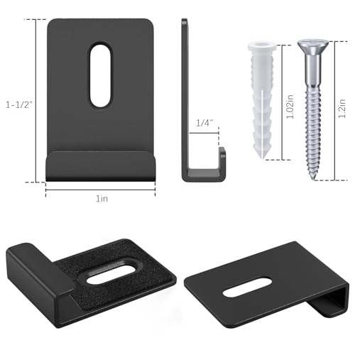 BAGTeck 6Pcs Metal Mirror Clips for Wall Mounting, Mirror Holder Clips Heavy Mirror Hangers for The Wall (Black) - Image 2
