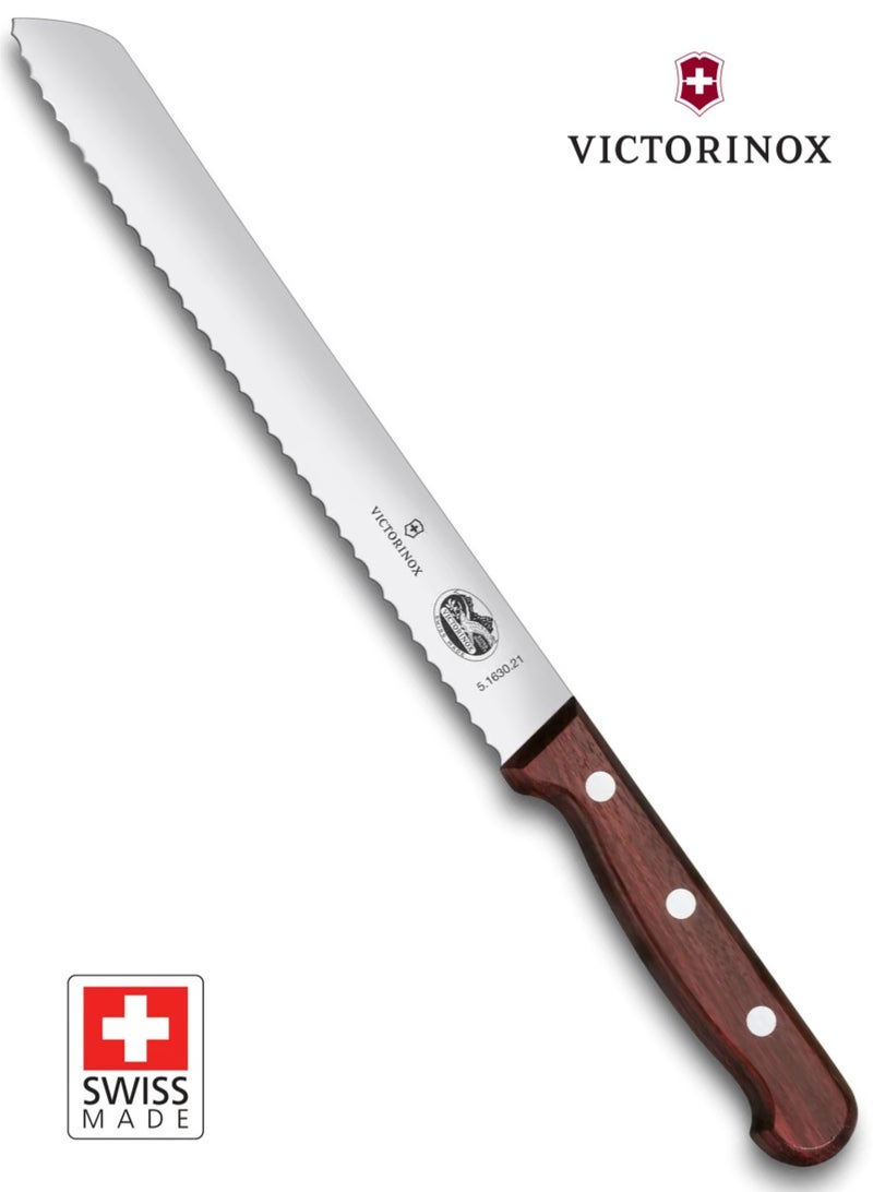 Victorinox Wood Bread Knife | 21 cm Wavy Edge