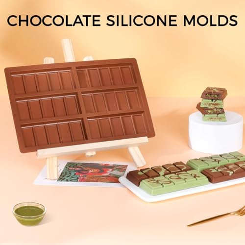 Fimary Chocolate Bar Molds - Non-Stick Silicone, Food Grade, 4 PCS, Choco - Image 5