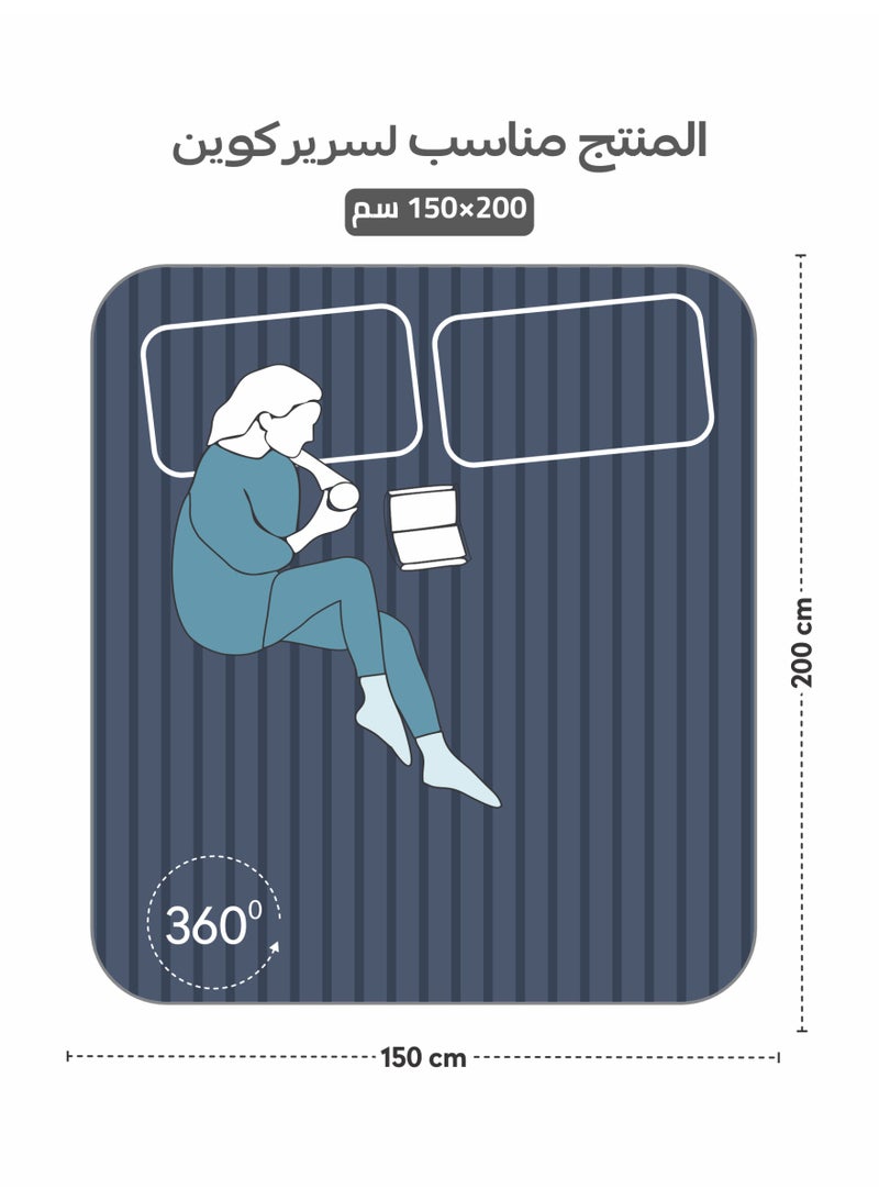 Donetella Premium 3 Piece – 150×200 cm Queen Striped Fitted Sheet, and 35 cm Deep Pocket, Secure All-Around Elastic Fit, No Excess Fabric. - Image 3