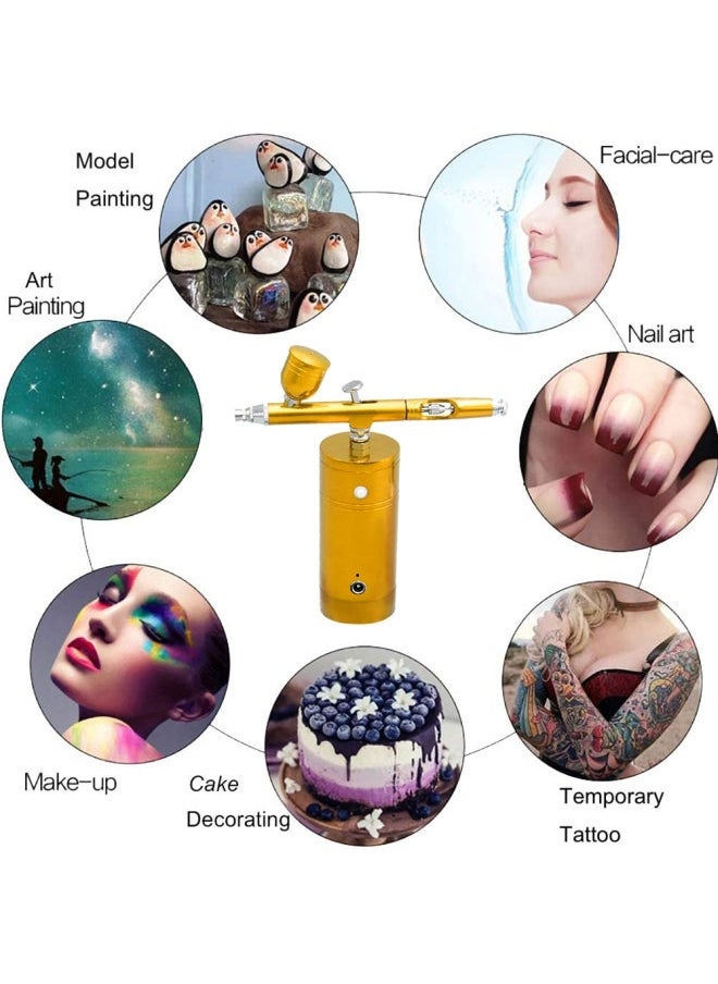 NIBEMINENT Portable Rechargeable USB Airbrush Kit Gold 19.00X6.00X17.00cm  - Image 5