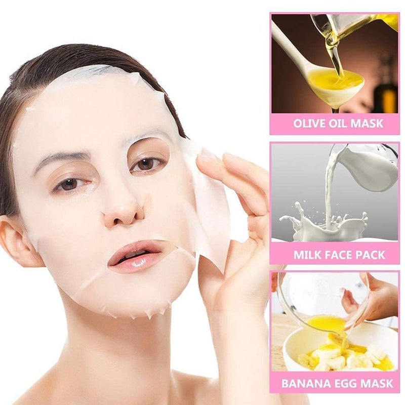 URBAN BOX Compressed Facial Mask Tablets Disposable Paper Natural Cotton Skin Care Masks Home Diy Makeup Beauty for Women Girls Cosmetic Facial Paper Sheet Eye Nose Face Sheet PACK OF 100 - Image 2